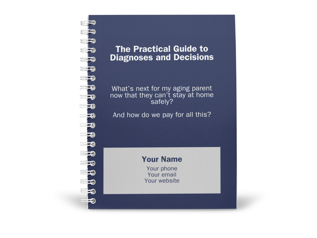 Blue spiral bound book titled 'The Practical Guide to Diagnoses and Decisions' on a white background